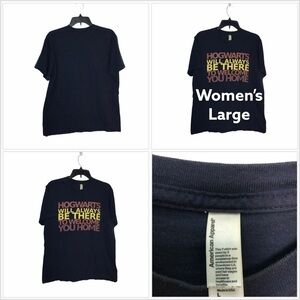 Harry Potter L Large 12 - 14 Top Tee T-Shirt Top Navy Hogwarts Short Sleeve EUC